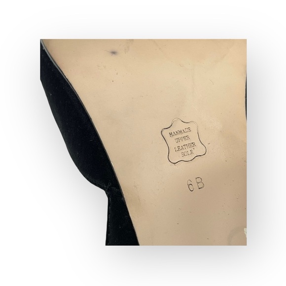 White House Black Market WHBM ❁ Satin Knot Peep Toe D’Orsay Heels ❁ Black ❁ 6B ❁ - Picture 14 of 16